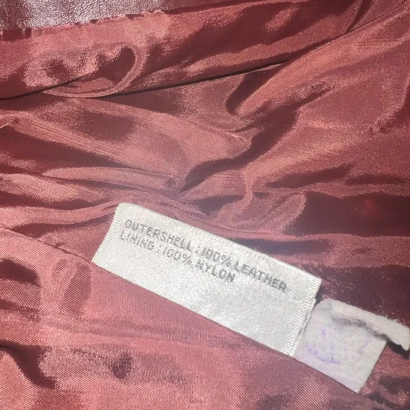 Gorgeous sleek Genuine maroon/brown leather jacket - Picture 4 of 4